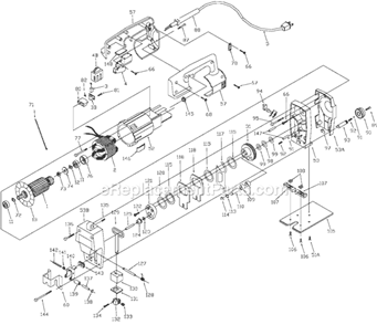 Page A Diagram and Parts List for 97549 Type 1 Porter Cable Jig Saw